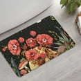 thumbnail image 2 of Black Gothic Skull Flower Pattern Bathroom Rugs Mat,Non Slip Microfiber Bathroom Rug,Rubber Backing,Soft Bathroom Mats for Bathroom Floor,Tub and Shower,17x27in(43x68cm), 2 of 5