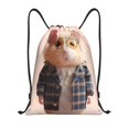 thumbnail image 1 of Bingfone Cute Mouse In Glasses Drawstrings Backpacks Bags for Men Women Gym Drawstrings Bag-Small, 1 of 6