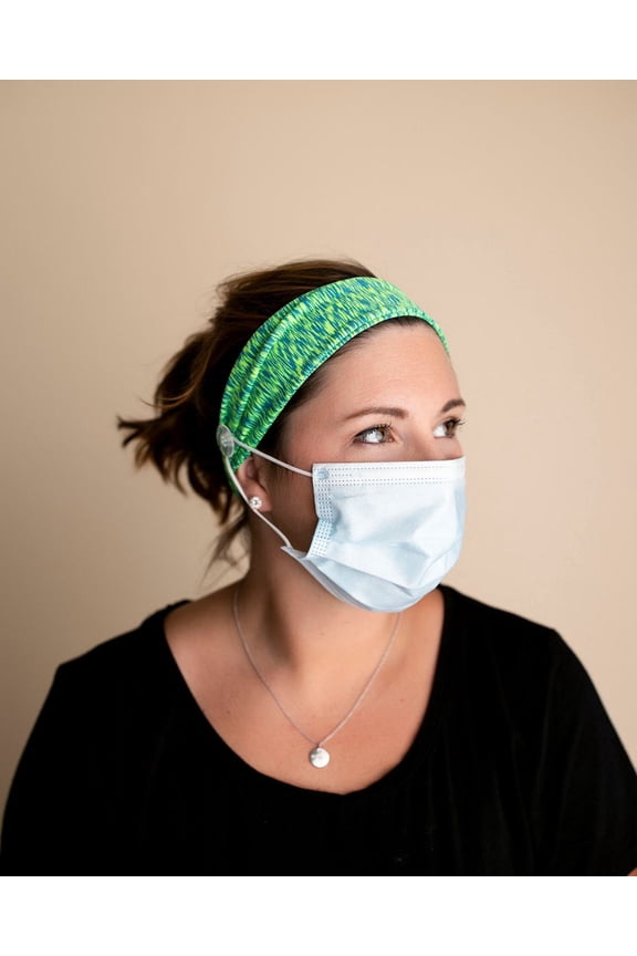 Green & Blue Savior Bands Headband with Buttons