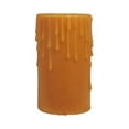 thumbnail image 2 of Meyda Lighting 3.5"W X 6"H Poly Resin Honey Amber Flat Top Candle Cover, 2 of 4