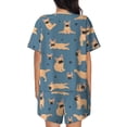 thumbnail image 3 of Naloa French Bulldog Yoga Women's Short-Sleeved Pajama Set, Loungewear, Summer pajamas, Breathable Cozy - Large, 3 of 9