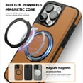 thumbnail image 4 of Dteck Magnetic for iPhone 12 Pro Max Leather Case,360° Adjustable Ring Stand Case Compatible with Magsafe Shockproof Protective Slim Phone Cover for Men Women,Orange, 4 of 9