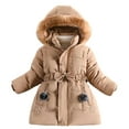 thumbnail image 3 of Esaierr 3-10Y Girls Winter Jacket for Toddler Kids Mid-Length Cotton Coats Cotton Padded Thickened Parka Cotton Outerwear Jacket Coats, 3 of 9