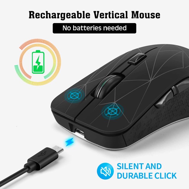 Ratón inalámbrico para juegos Bluetooth de 2,4 G con retroiluminación de 1600 DPI para PC, portátil y ratón