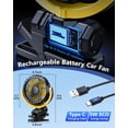 thumbnail image 4 of Ventilador de coche con clip xuenair, funciona con pilas, recargable, amarillo, 4 of 9