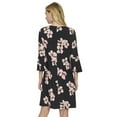 thumbnail image 2 of Women's Harper Rose Long Bell Sleeve Shift Dress Color: Black Scatter Floral Size: 6, 2 of 4