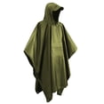 thumbnail image 4 of Poncho impermeable con capucha para lluvia para hombres, mujeres y adultos (verde militar), 4 of 4