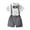 Silver, variant on Wangkekeji Toddler Boys Short Sleeve Shirt Tops Shorts With Tie Child Kids Gentleman Outfits 4 Piece Set Baby