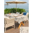 thumbnail image 4 of Outdoor Tablecloth with Umbrella Hole and Zipper, Retro Beige Flowers Rectangle Table Cloth 52x70 Inch Waterproof Tablecloth, Rustic Abstract Floral Simple Art Picnic Table Cover for Patio Camping, 4 of 7