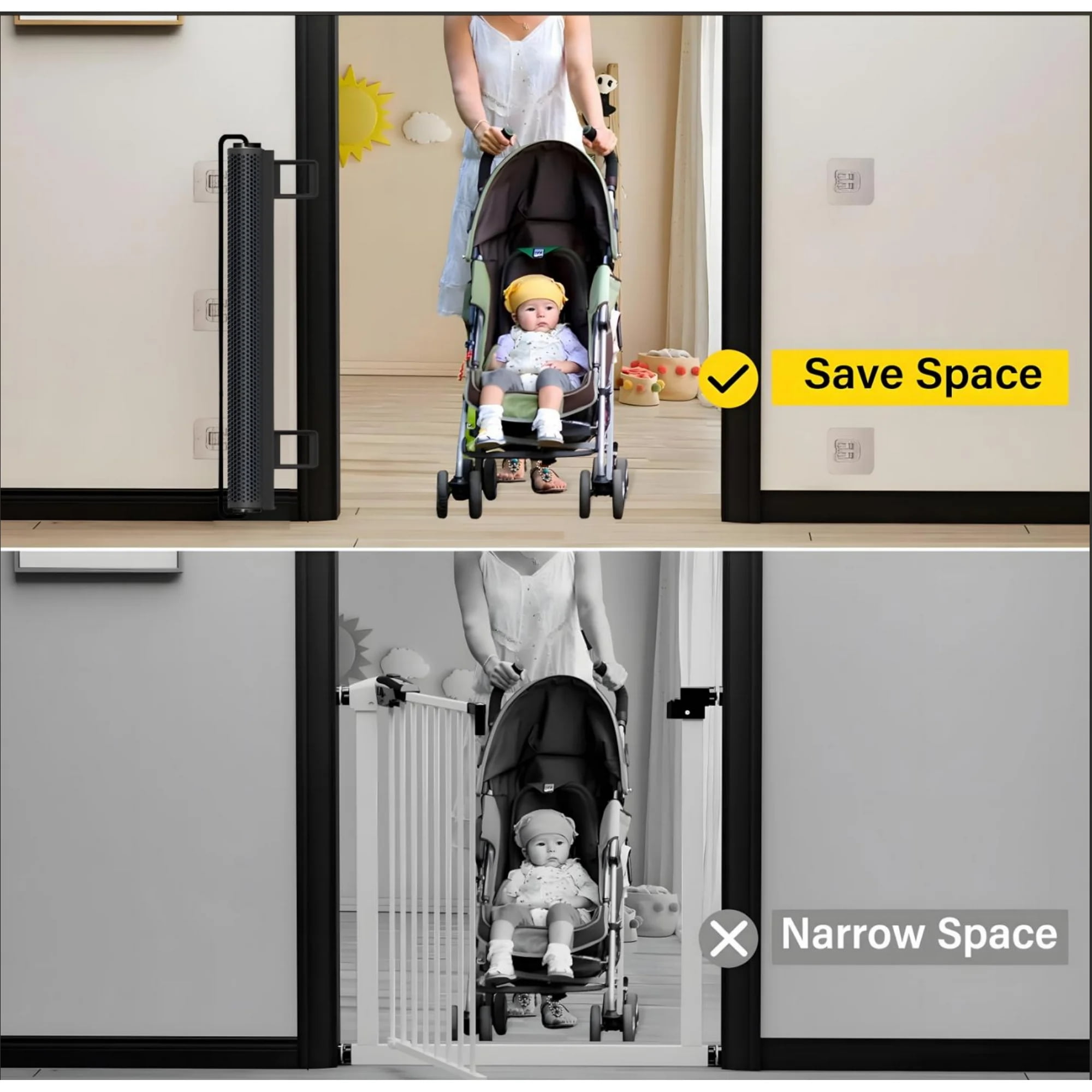 Automatic Rebound Door Barrier Cloth Pet Gate，Door Gate， Pet Gate， Dog Door Gate，Small