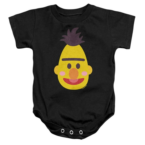 Sesame Street Bert Kawaii Face Unisex Infant Snap Suit for Baby, Black, Medium