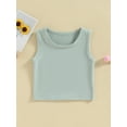 thumbnail image 2 of Arvbitana Toddler Kids Girls Solid Color Tank Tops Sleeveless Crew Neck Camisole Casual Breathable Vest 7T-10T, 2 of 8