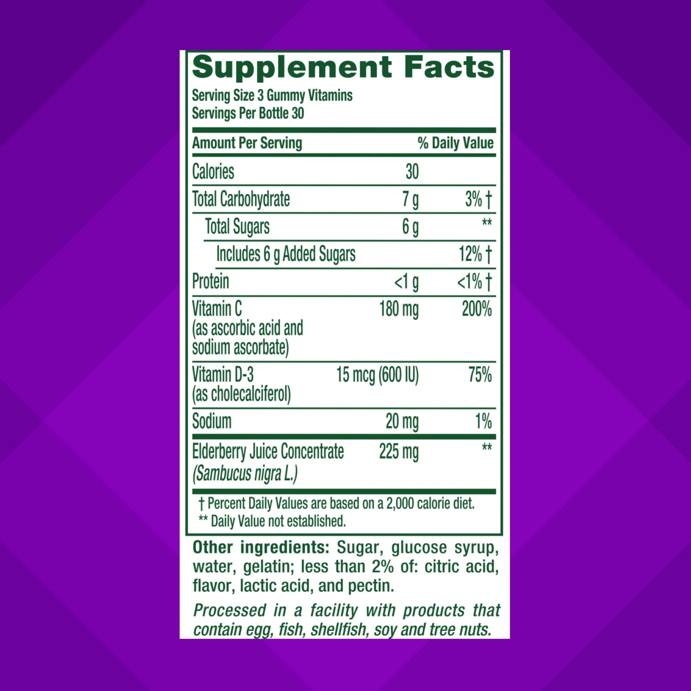 Vitafusion Elderberry Gummy Vitamins, 90ct
