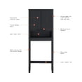 thumbnail image 2 of Beautiful Fluted Over-The-Toilet Storage Cabinet, Rich Black, 2 of 13