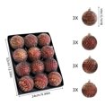thumbnail image 3 of Vintage Christmas Ball Ornaments Set of 12, 8 cm Painted Embossed Baubles, Shaped Xmas Hanging Decorations for Tree and Wreath - Red Painted, 3 of 6
