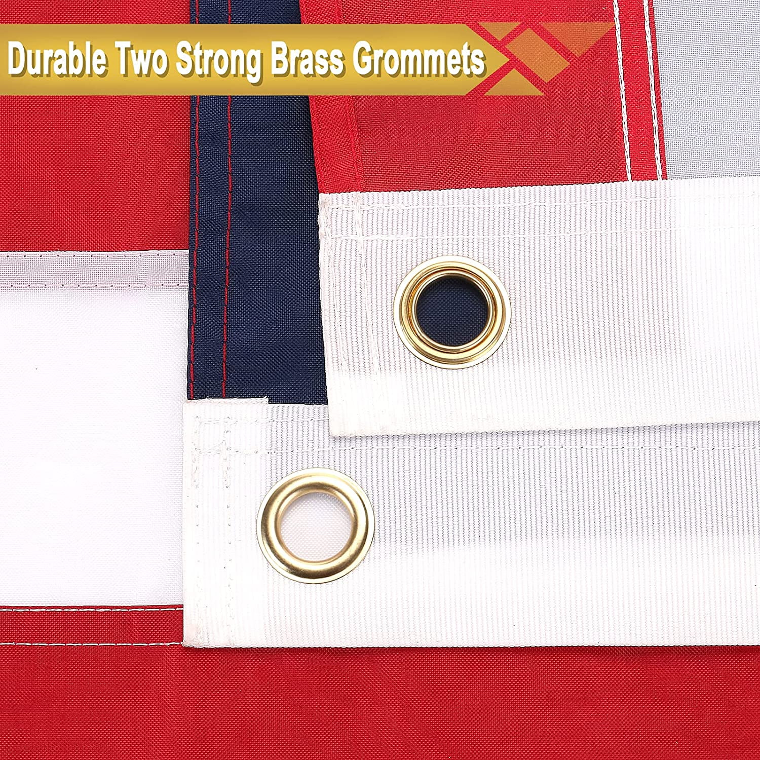 TOPFLAGS 5x8 feet 50 Stars American Flag, Embroidered 210D Embroidered Stars, Sewn Stripes,3 Brass Grommets, Indoor/Outdoor, Vibrant Colors, US USA Flag 5x8 foot