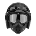 thumbnail image 1 of Casco abierto universal de cuero sintético para motocicleta y scooter, color negro cocodrilo, talla XL, 1 of 12
