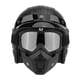 thumbnail image 1 of Casco abierto universal de cuero sintético para motocicleta y scooter, color negro cocodrilo, talla XL, 1 of 12
