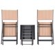 3pcs Steel Folding Square Table Chairs Set Bistro Garden Furniture – image 2 sur 8