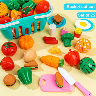 DIPALENT 43 PCs Wooden Cut Food Toys for Kids, Cutting Fruits and  Vegetables Set ,Wooden Play Food for Toddlers and Kids Ages 3+,Educational  Gift for