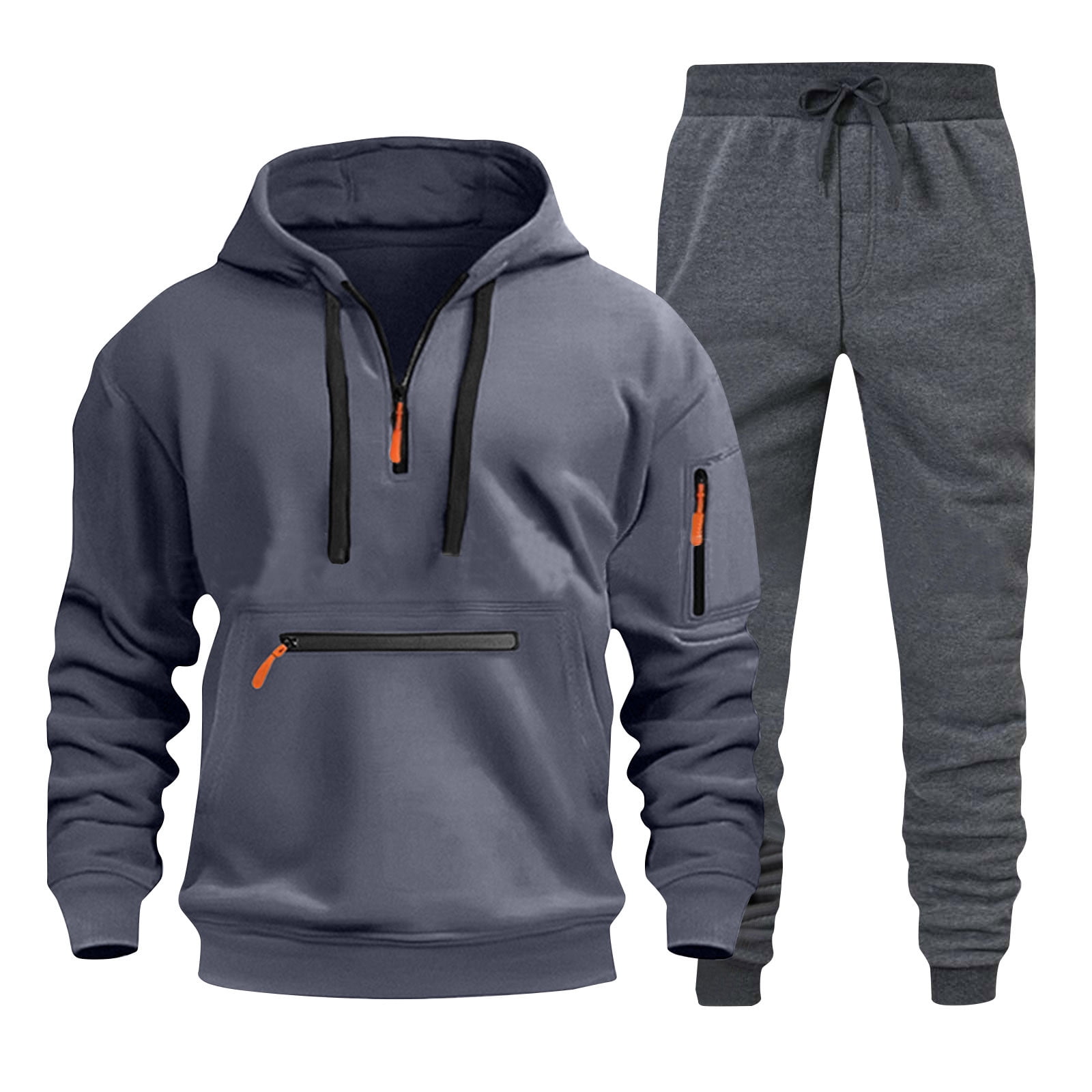NJDVHB Warm Hooded Sweatshirts Set for Men,Track Suits for Men Set