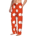 thumbnail image 6 of Naloa Orange And White Polka Dot1 Pajama Pants Men, PJ Bottoms, Sleep & Lounge Pants-Medium, 6 of 6