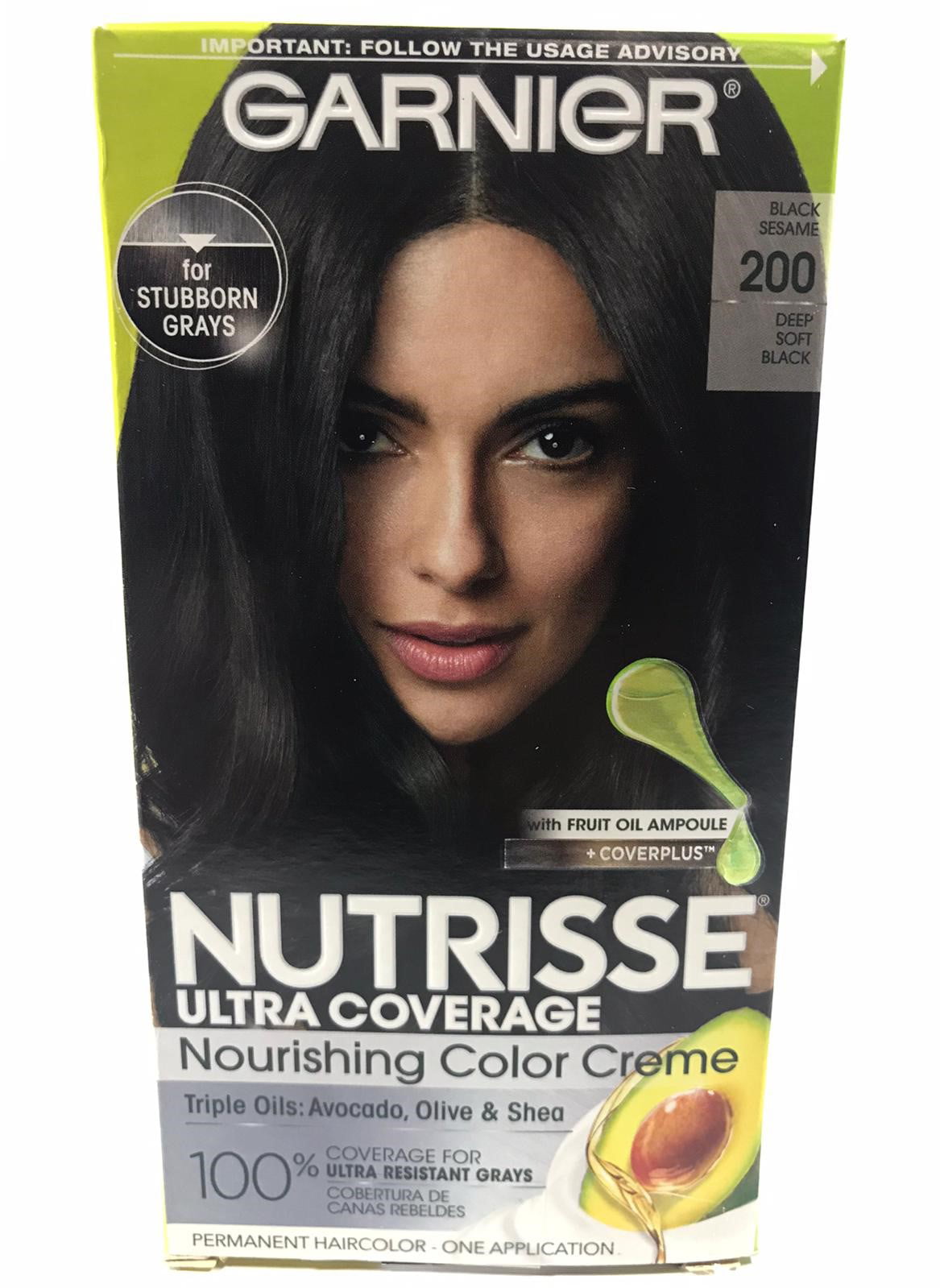 Garnier Nutrisse Nourishing Hair Color Creme, Deep Soft Black (Black  Sesame) 200 