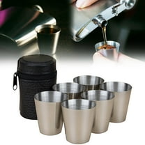 1 Cup Sleeve, 6 Cups Clearance! 6 Pack Stainless Shot Cups 2 Oz Shot Glass Metal Barware Drinking Tumbler for Home Restaurant Tequila Liquor Water Bar Silver