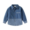 thumbnail image 2 of LYHao Girls Denim Jacket Casual Shirt Coat For Toddler Kids Comfortable Loose Fit Autumn Spring Outerwear Lightweight Stylish Top Girls Jacket Coat,Sizes 18-24 Months, 2 of 7