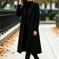 thumbnail image 6 of cocolona Womens Long Coat for Women Fall Winter Long Sleeve Lapel Trench Coat Oversized Elegant Trendy Jacket, 6 of 7
