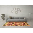 thumbnail image 3 of Ahgly Company Machine Washable Indoor Square Abstract Brown Modern Area Rugs, 5' Square, 3 of 4