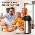 thumbnail image 6 of Coffee Carafe for Keeping Hot -  102OZ / 3L Airpot Coffee Dispenser with Pump - Large Coffee Carafe for Hot Drinks Tea Liquid - Insulated Stainless Steel Hot Water Beverage Urn for Parties, 6 of 10