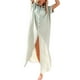 thumbnail image 3 of VISgogo Vestido de playa informal para mujer, color sólido, manga corta, solapa con botones, suelto, para cubrir VISgogo moda, 3 of 8