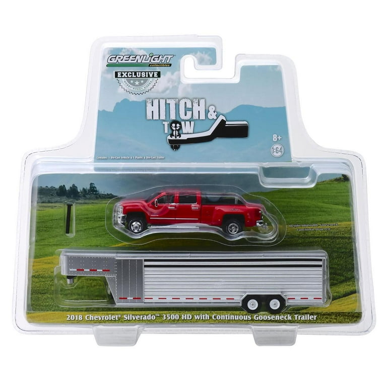 Greenlight Collectibles 1/64 2018 Silverado 3500 HD, Red Hot