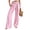 Pink, variant on Women's Boho Chic Gingham Trousers with Elastic Smocked Waists and Flowy Wide Legs Cute Casual Trousers with Pockets Black L