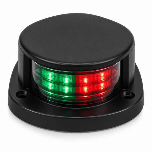 LED Boat Navigation Lights, 12V Waterproof Bi-color Marine Bow Light with Red & Green Signal for Pontoon, Yacht