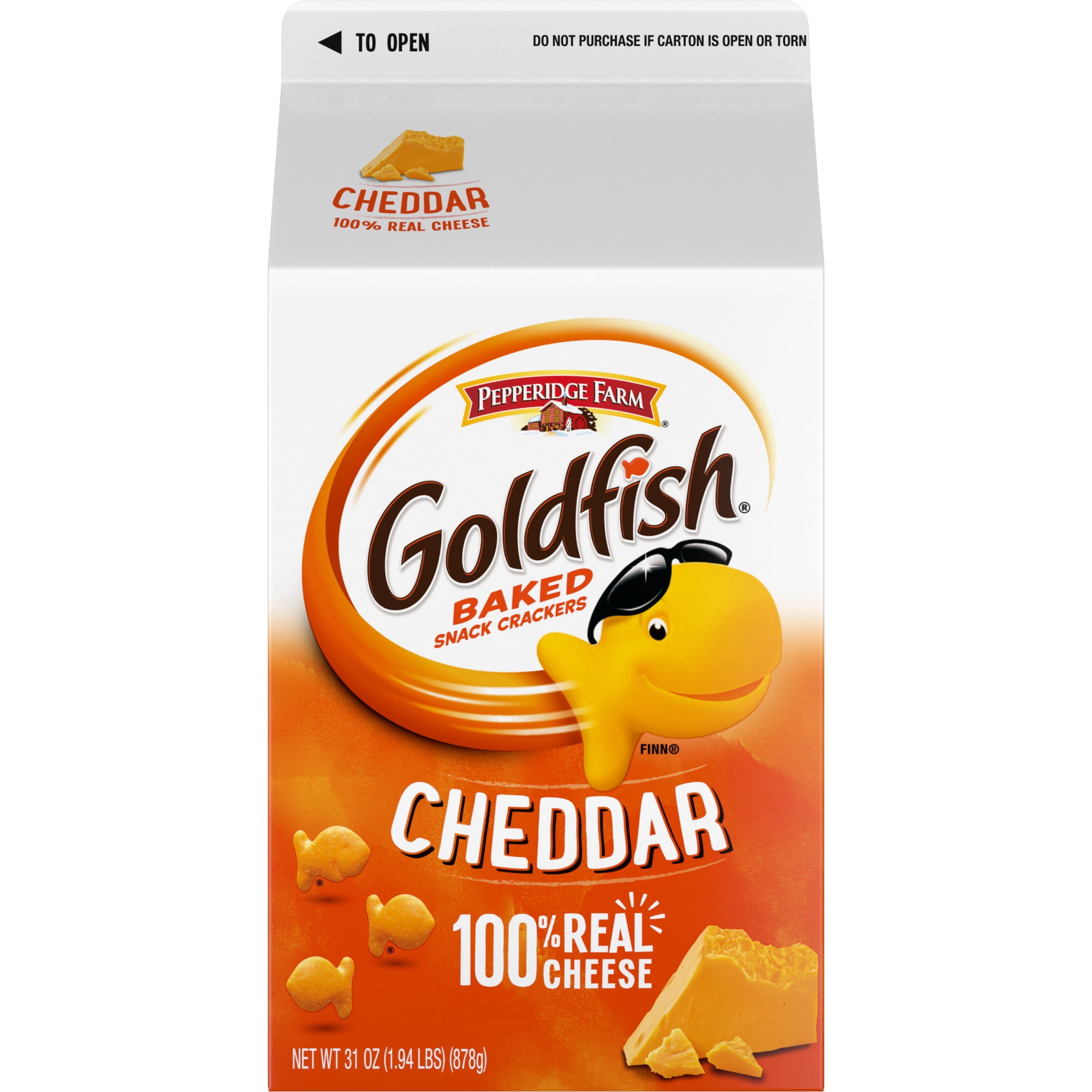 Pepperidge Farm Goldfish Crackers, Cheddar, 30-oz. Carton