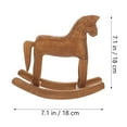 thumbnail image 2 of SHINYPASING 2Pcs Wooden Rocking Horse Desktop Ornament Brown Handmade Home Decoration, 2 of 6