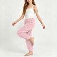 thumbnail image 4 of FAIWAD Kids Plush Lounge Pants Elastic Waist Cable Knit Fleece Pants Boys Girls Soft Fall Winter Wear, 4 of 6