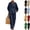 Dark Blue, variant on Cotton Linen Sets Women 2 Piece Elegant Batwing Sleeve V Neck Button Shirts and Wide Leg Pants Set Casual Outfit Black XL