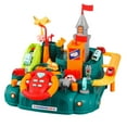 thumbnail image 1 of Green Interactive Race Car Track Toy Set With 3 Mini Cars Mechanical Educational Toy For Kids 10.4X13 Inches Abs Material Fun Toddler Toy With Multiple Challenges And Obstacles, 1 of 9