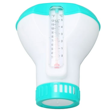 Reusable Lake Blue Swimming Pool Chlorine Tablet Floater with Spa Chemical Dispenser and Thermometer