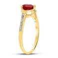 thumbnail image 3 of 10K Yellow Gold Womens Heart Synthetic Ruby Solitaire Diamond-accent Bypass Ring 1 Cttw, Womens Size: 5-10, 3 of 4