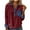 Red, variant on Wensltd Turndown Collar Sweatshirt Women Long Sleeve Solid Color Denim Patchwork Loose Fit Trendy Pullover Spring Fall Fashion Top
