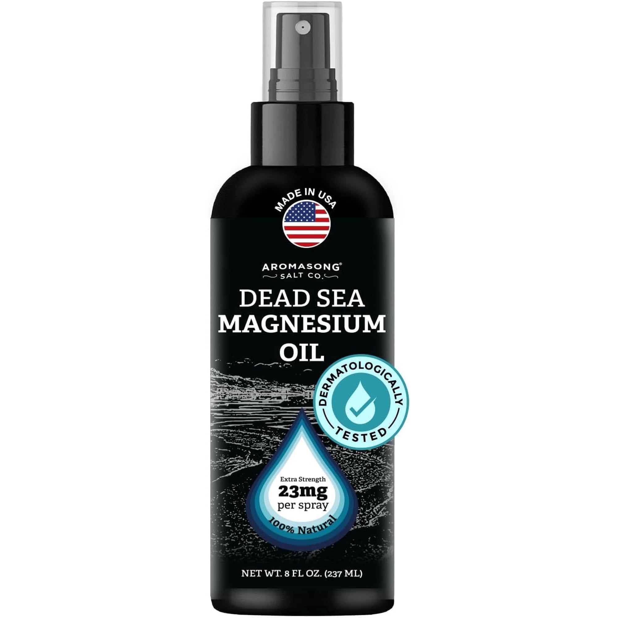 Aromasong Magnesium Oil Spray8 oz – Extra Strength 23mg per Spray, Natural Magnesium for Feet, Calm Sleep Support