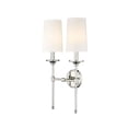 thumbnail image 2 of 3033-2S-PN-Z-Lite-Emily - 2 Light Wall Light In Transitional Style-24 Inches Tall and 5.5 Inches Wide, 2 of 2