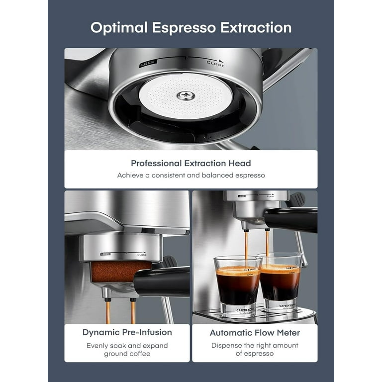 Xbeauty 20 Bar Semi-Automatic Espresso Machine With Milk Frother - Professional Coffee Maker For Home