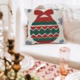 thumbnail image 1 of xihome Funda de cojn bordada con rbol de Navidad y campanas, 45x45 cm, 100% polister. Decoracin navideña para sof o cama en la sala de estar., 1 of 6