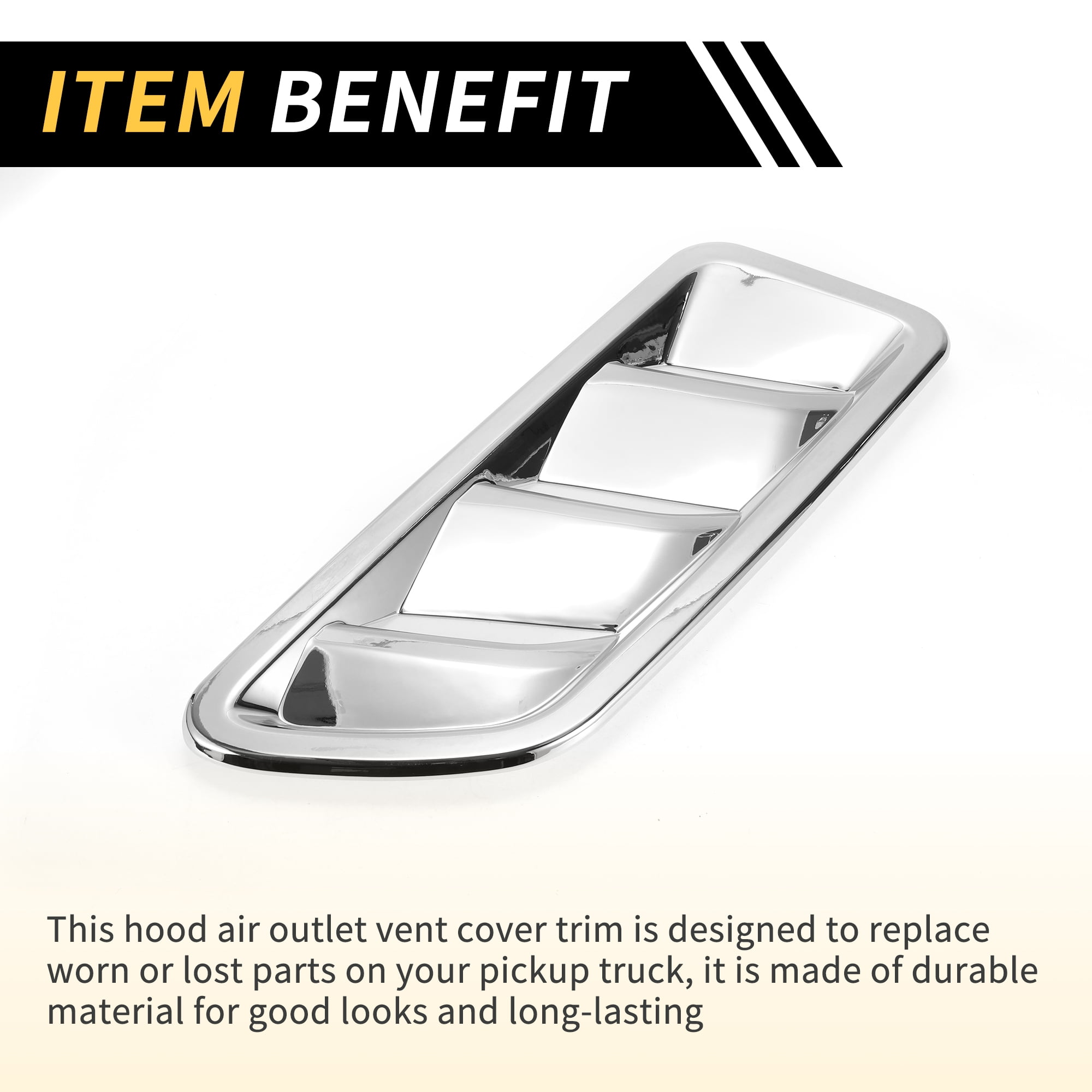 Unique Bargains 1 Pair Car Front Hood Air Outlet Vent Cover Trim for Jeep Wrangler JL JLU Gladiator 2018-2024 Hood Engine Bonnet Air Vent Outlet Cover Bezels ABS Silver Tone