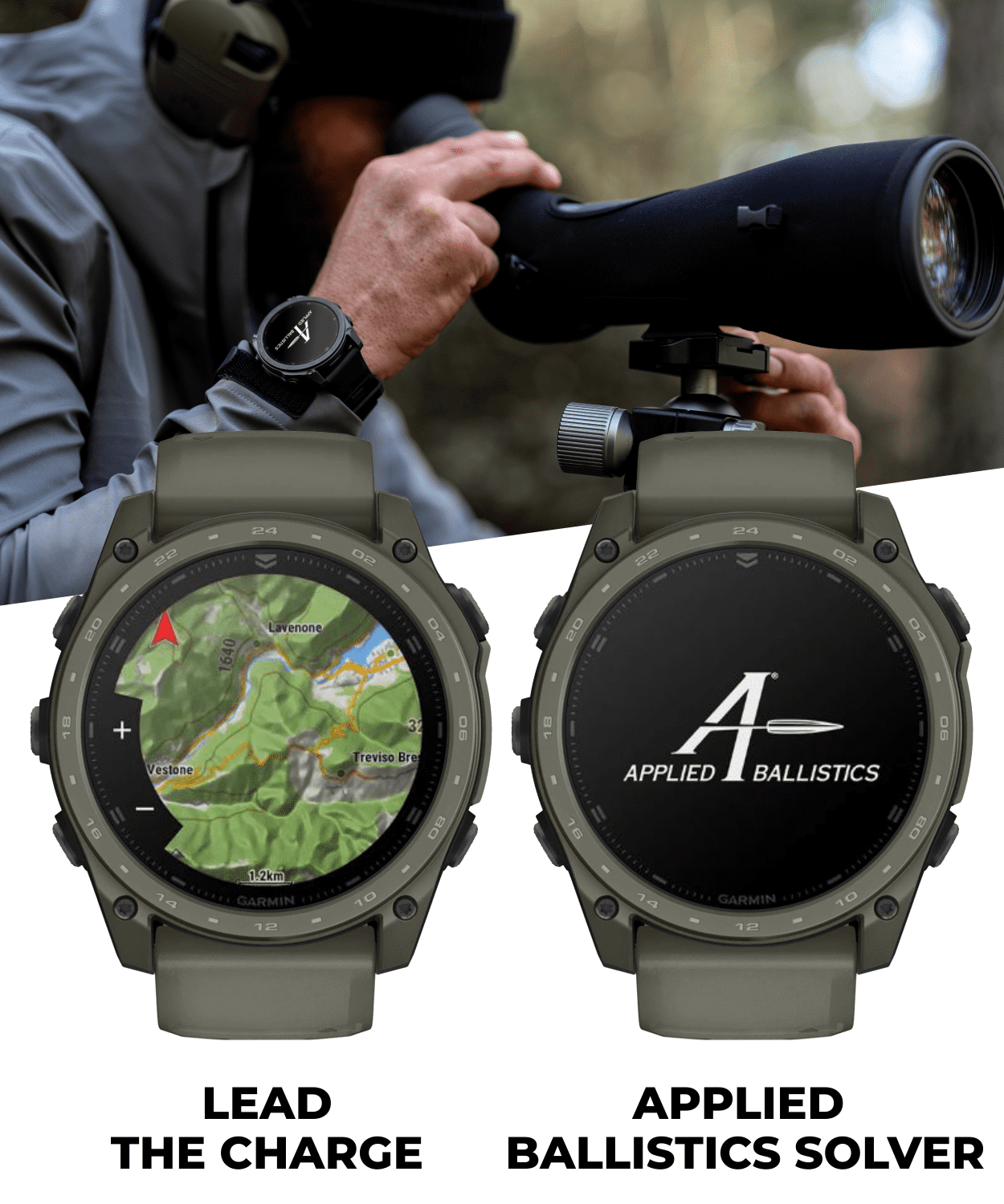 Garmin Tactix 8 51mm Cerakote, Premium Tactical GPS Smartwatch, AMOLED Display, Applied Ballistics Solver, Olive Drab Cerakote Coating with Wearable4U PowerBank Bundle